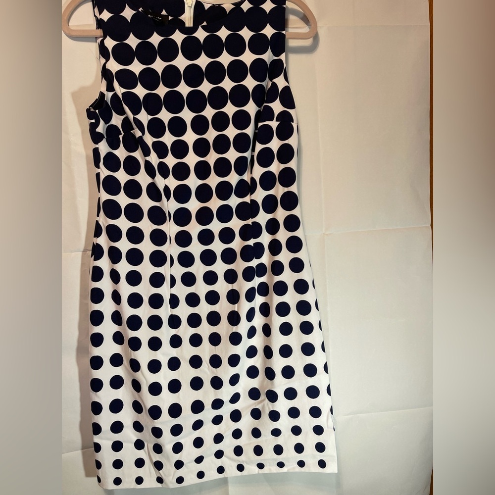 Dark blue and White Polka Dot Dress